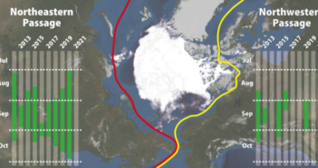 Minimum Arctic Ocean sea ice area in 2021 was largest of past seven years