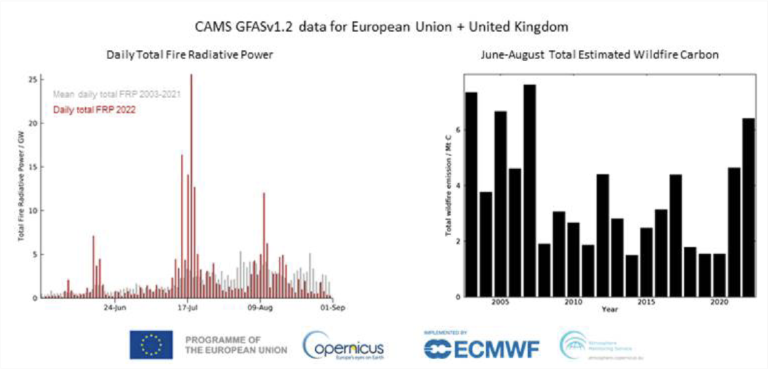 European wildfire carbon emissions highest for 15 years, finds CAMS