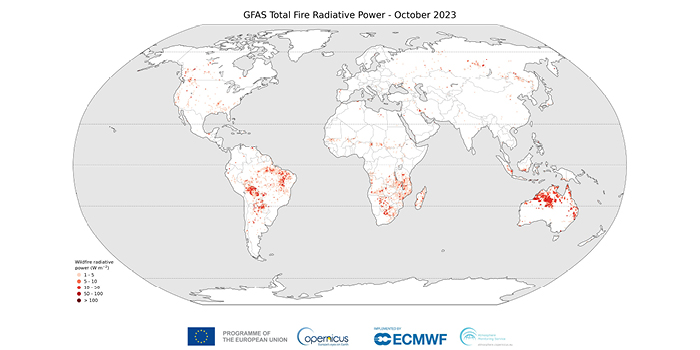 Copernicus finds contrasting fire seasons in the southern tropics