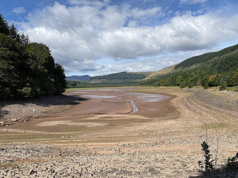 Pentwyn Reservoir during the 2022 drought.