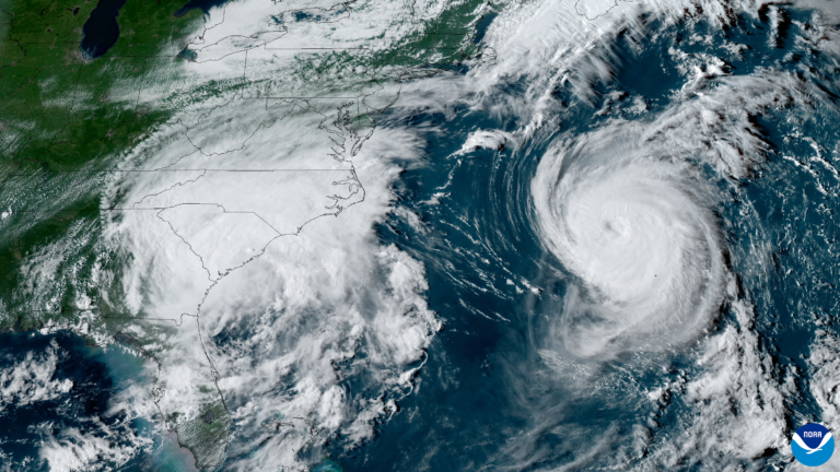 US Department of Commerce and NOAA to form US$6.6m data assimilation consortium GeoColor imagery from NOAA's GOES-16 satellite of Tropical Storm Idalia and Hurricane Franklin on August 30, 2023.