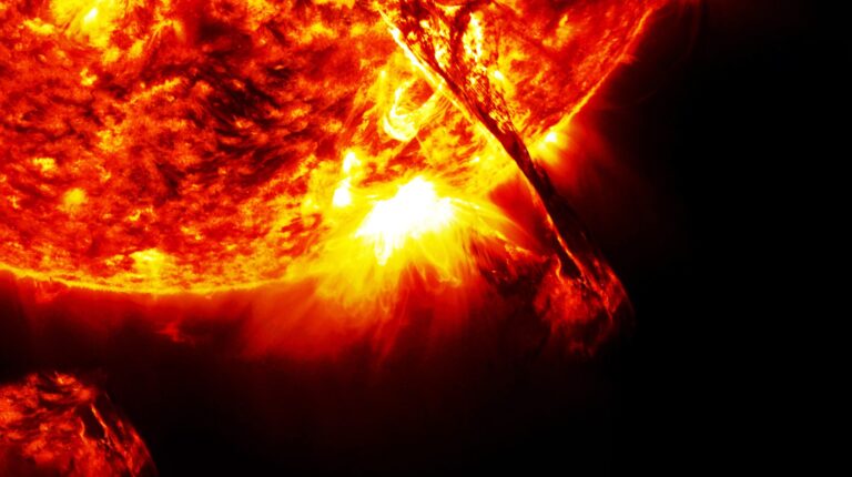 NCAR researchers develop research tool that could significantly reduce space weather forecasting lead times Solar storm on a dark background. Elements of this image furnished by NASA. High quality photo