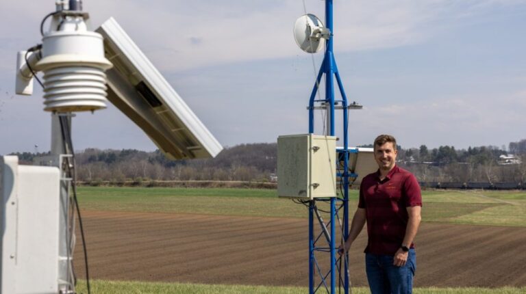Study identifies atmospheric trigger behind flash droughts in Puerto Rico Craig Ramseyer at the Kentland Farm weather station in Virginia.