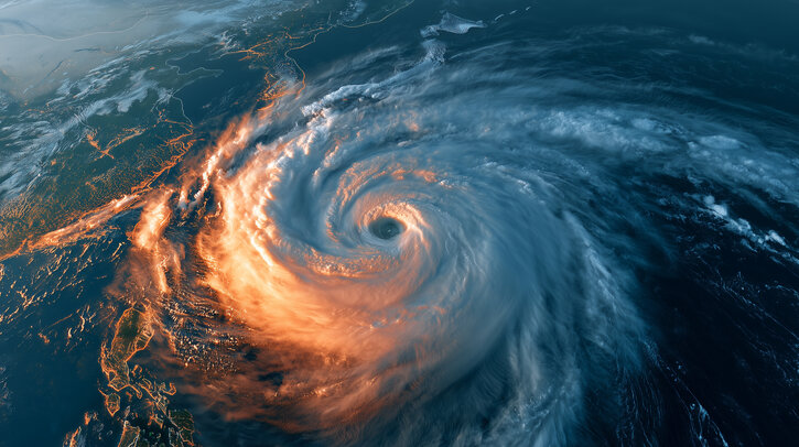 Reading University meteorologist awarded £1.25m to develop better tools for weather and climate forecasting Colorized satellite image of hurricane over coastline.